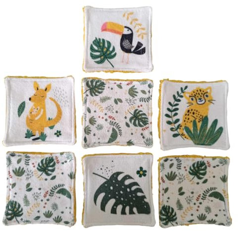 Lot de 7 lingettes microfibre bambou et coton - thème baby koala