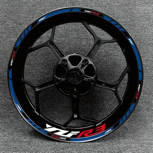 NOHEEU Zubehörteile Motorrad-Felgenaufkleber, Reifenfolienrand, Reflektierende Aufkleber, Reifendekorationsteile Für Y&amaha YZFR3(Style 20)