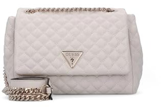 GUESS Damen Eco Rianee Convertible Crossbody Flap Umhängetasche, Stein