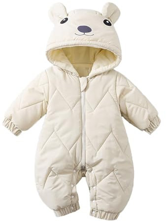 Tuta da Orsetto per Neonato, Cappotto Invernale Caldo con Cappuccio, Tuta per Bambini e Bambine Salopette Neve 18 24 Mesi