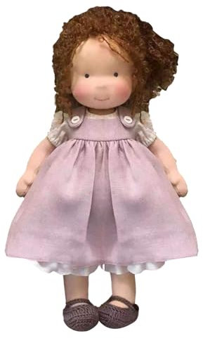 Generisch Handgefertigte Waldorfpuppe, Handmade Waldorfdoll, Stoffpuppe Mädchen, Handgefertigte P Uppen, Mädchenpuppe Kuscheltier Taufgeschenke, Verschiedene Frisuren, Tragen Sie Es Bei Sich
