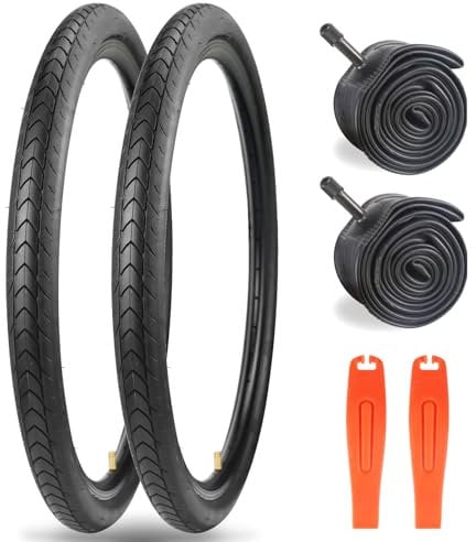 MEGHNA 2er-Pack 27.5x1.75Zoll Fahrradreifen Set Nylon Pannensicher 27TPI Rennrad-Reifen+2er-Pack 27.5x1.75/2.125 Zoll Schläuche+2er Reifenheber,kompatibel mit MTB/Cruiser/Rennrad/Straßenrad