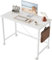 Mericonia 100 cm Computer Desk With Wheels, Gaming Desk for Small Spaces, Modern Simple Style Desk for Home Office, Study Student Writing Desk, White