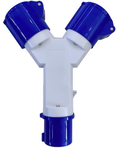 Antarion - Enchufe doble P17 (C/20) - 1 entrada macho + 2 salidas hembra para camping