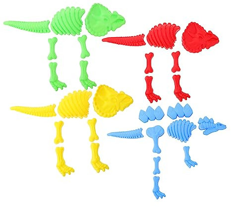 Milisten 4 Sets Dinosaur Sand Molds for Beach for Outdoor Fun Creative Play Imagination Lightweight Plastic Dinosaur Shapes for Sandboxes and Beaches