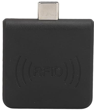 Klanata Type C IC RFID Reader, Portable Contactless Smart Card Reader, 13.56Mhz High Frequency, for Type C Android Phones (Black)