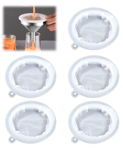 Filtre À Vin 5 Pièces, Filtre À Mailles Fines, Passoire De Cuisine 120/200/300/400/450 Mailles,Tamis Fin En Nylon, Filtre Vin,Passoire En Entonnoir, Filtre À Lait En Plastique Fin