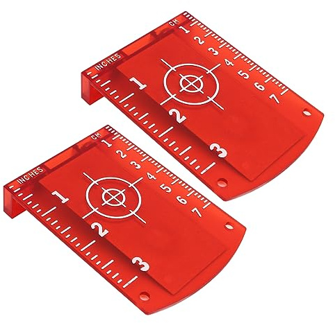 TICFOX Laser, måltavla, 2 stycken magnetiska målplattor med hög synlighet av ABS-plast, lasermålskiva, kort för orienteringslaser, linjelaser, korslaser, lasermätare
