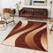 TAPISO Dream Teppich Wohnzimmer Modern Wellen Streifen Braun Beige Creme Leicht Meliert Schlafzimmer Esszimmer Gästezimmer ÖKOTEX 200 x 300 cm