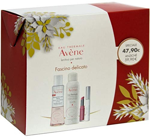 GESCHENKABEL FASCINO DELICATO Couvrance Stick Balsam Labbra Nudo SPF20, Couvrance Mascara Schwarz 7 ml, Strucante Occhi Intenso 125 ml und Terminkalwasser Spray 150 ml