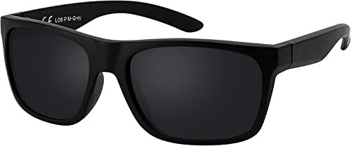 La Optica B.L.M. Herren Sonnenbrille UV400 Männer Sportbrille Fahrradbrille - Matt Transparent (Gläser: Polarisert Grau)