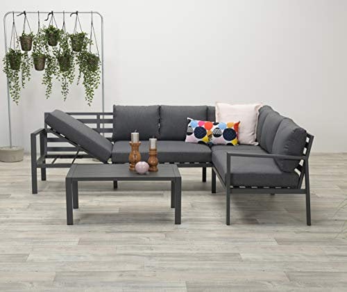 Garden Impressions Aluminium Lounge Lexinton rechts, Liegefunktion und Wasserabweisende Kissen