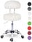 TRESKO® Rollhocker mit Lehne Beige | Arbeitshocker höhenverstellbar 46-58 cm | Drehhocker mit Rollen | Bürostuhl Hocker Drehstuhl Kosmetikhocker