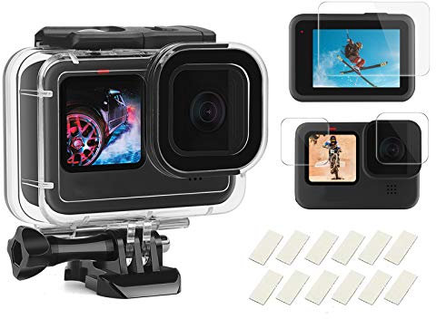 SHOOT 30M Custodia impermeabile Shell per GoPro Hero 13/12/11/10/9, custodia protettiva subacquea con pellicola salvaschermo temperata e inserto anti-appannamento per GoPro Hero 13/12/11/10/9 nero