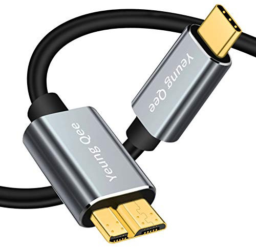 Yeung Qee USB C to Micro B Cable 2M, Type C to Micro B Hard Drive Cable Compatible with Toshiba,Seagate,WD External Hard Drive,Galaxy S8/S9/S10, etc (2m)