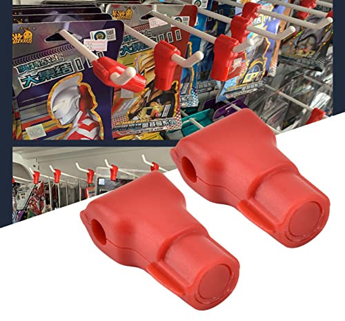 Cerradura de gancho antirrobo de 100 piezas, rojo anti barrido, gancho de exhibición de seguridad para tiendas minoristas, con desbloqueo magnético especial, para enlace de productos básicos,(7MM)