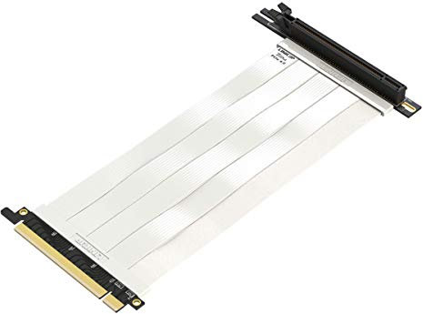 LINKUP - Ultra PCIe 4.0 X16 Riser-Kabel [RTX4090 RX6950XT x570 B550 Z690 Getestet] Geschirmte Vertikale Gaming-PCI-Express-Gen4-Montage | Universal 90-Grad-Buchse (10cm) 3.0 Gen3-Kompatibel | Weiß