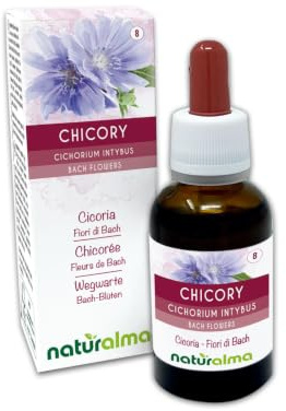 Chicory eller Cikoria (Cichorium intybus) Naturalma Emotionella blommor eller Bachblommor - 30 ml Flytande alkoholfritt extrakt i droppform - Blommessenser - Vegansk