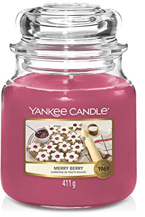 YANKEE CANDLE Candela profumata in giara Media | Armonia di Frutti Rossi | Durata Fino a 75 Ore
