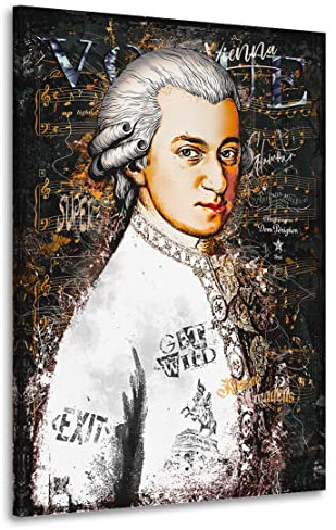 Kunstgestalten24 Leinwandbild Mozart Pop Art Style Wandbild Kunstdruck Dekoration Übergrößen