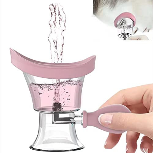 CANIPHA Tasse de Lavage des Yeux, Kit nettoyant de Lavage des Yeux Silicone Manuel Pression de l’air Outil de Nettoyage des Yeux rinçage Efficace pour Les Yeux Nettoyer la poussière Maquillage (Pink)