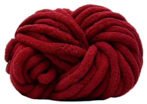 Maxee Dicke Wolle Garn 250g, Sperrige Armstricken Wolle, Soft Arm Knitting, XXL Grobstrick Weiches Wollgarn, zum Häkeln für Decke, Perfekt zum Weben von Haustier Nest, Decken, Zierkissen-Weinrot