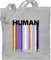 Baumwolltasche - LGBTQ Kleidung Pride Flag - HUMAN Blockschrift Regenbogen Farben Tropfen - Unisize - Hellgrau - statement beutel jutebeutel lgbt queer stoffbeutel bag csd rainbow stofftasche