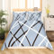 Loussiesd Geometrie Streifen Bettwäsche 155x220 Modernes Geometrisches Muster Bettbezug mit 1 Kissenbezug, Einfach Gestreifte Linie Bettwäsche Set Hellblau 100% Mikrofaser für Mädchen Teenager Jungs