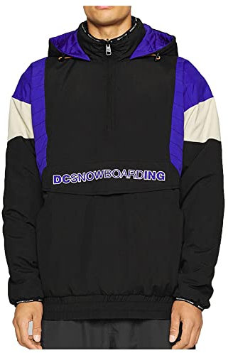 DC SHOES Jacke SNOWBOARD SCI Transition reversibel Anorak 10K Original Garantiert DC PURPLE BLUE, Schwarz und Blau., M