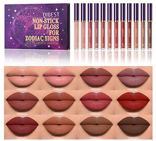 12 Farben Matte Flüssiger Lippenstift, Moisturizing Lipgloss Set Lipliner Bleistift, Wasserdichte Langlebige Matte Flüssigkeit, Antihaft-Tasse für Tägliches und Party-Make-up