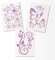 Hibiskus Schmetterling Blüten Ornament SET I - flieder - 40x30cm - Wall Sticker Wandtattoo Wandaufkleber - Dekoration, Küche, Wohnzimmer, Schlafzimmer, Badezimmer