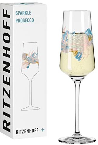 RITZENHOFF 3441006 Proseccoglas 200 ml – Serie Sparkle Motiv Nr. 12 mit Unterwasserwelt, mehrfarbig – Made in Germany