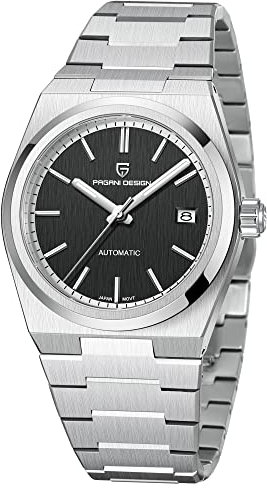 Pagani Design herrenuhr automatik Business Sports Mechanisch Herrenuhren Wasserdicht 100M Analogue Edelstahl Armbanduhr für Männer… (1753black)