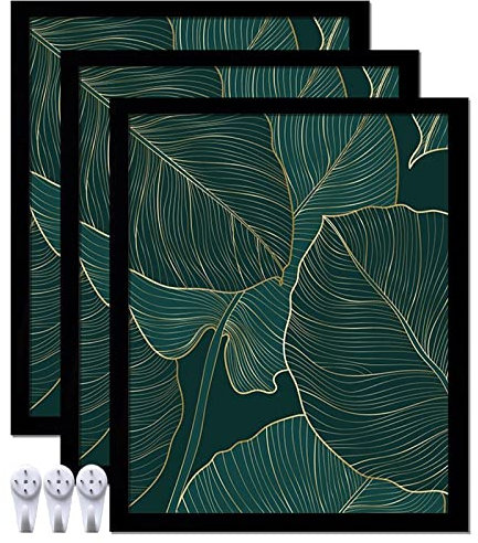 keibiubu Bilderrahmen, 22.9x27.9 cm, Schwarz, 3 Stück, hochtransparent, für 22.9x27.9 cm, für Foto, Poster, Zertifikat, Leinwand, Collage, Wand, Galerie Desktop, vertikal, 22.9x28.9x2.9 cm