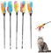 Jouet Chat Interieur,Jouet Chats,Jouets Chat Interactif,Jouets Plume,Coloré Plumes Courte Tige Interactive Bâton,pour l'intérieur Chatons (5pcs)