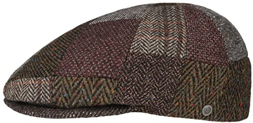 bugatti Nestor Patchwork Flatcap Schirmmütze Schiebermütze Herren - Made in Italy mit Schirm Winter Herbst-Winter - 59 cm Dunkelbraun