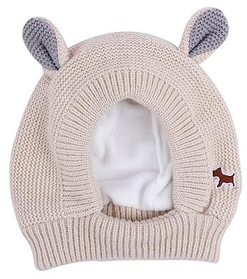 HACLEN Dog Ear Muffs Noise Protection, Beige (L-Size, Cotton, Hat, Winter)