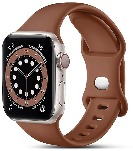 CeMiKa Compatible con Apple Watch Correa 38mm 40mm 41mm 42mm 44mm 45mm 46mm 49mm, Deportivas Silicona Repuesto Correas para iWatch SE SE3 Series 11 10 9 8 7 6 5 4 3 2 1, 38mm/40mm/41mm-M/L, Marrón