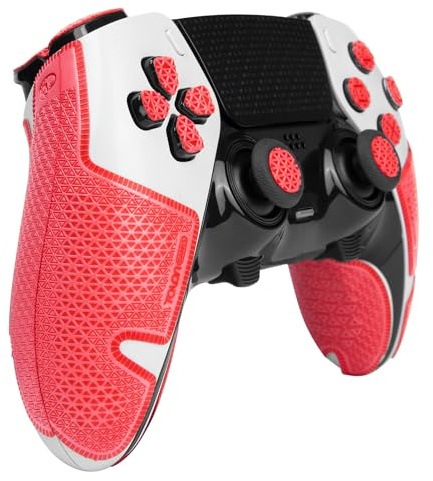 TALONGAMES - Manopole per controller Playstation 5 DualSense, antiscivolo, assorbono il sudore, kit skin testurizzata, per controller PS5 (per PS5 DualSense Edge, versione Ultra, rosso)