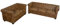 Hommdiy Chesterfield-Sofas 2-Sitzer und 3-Sitzer Braun