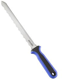 AUSONIA - 55320 Couteau pour matériau isolant pour laine isolante couteau pour laine de verre roche, mousse et polystyrène avec lame de 28 cm