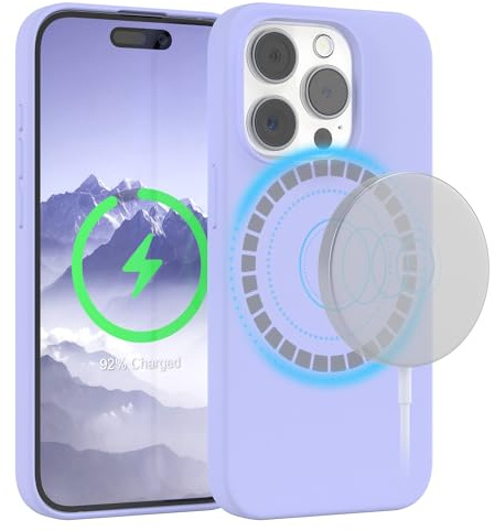EAZY CASE - Silikonhülle kompatibel mit iPhone 15 Pro Hülle mit Qi Charging Silikon Case weich stoßfeste Handyhülle Schutzhülle Kameraschutz Dünn Schutz Cover TPU Bumper in Lavendel Lila