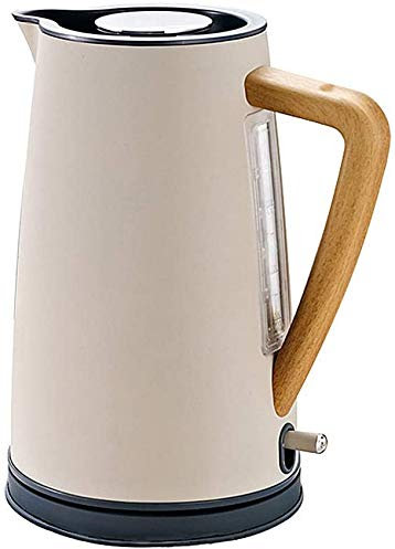 -Stainless Steel Kettle, 2000W 1.7L Electric Kettle Quick Boil Wooden Handle Design with Auto Shut off and Overheating Protection, 16 * 23 Cm,Light/Yellow/Yellow Comfortable anniversary