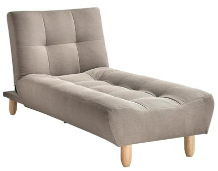 Vente-unique - Recamiere ausklappbar - Stoff - Taupe - Esteban