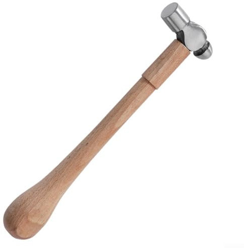 Martello per la creazione di gioielli da argentiere, per orafi e gioiellieri, manico in legno (A)