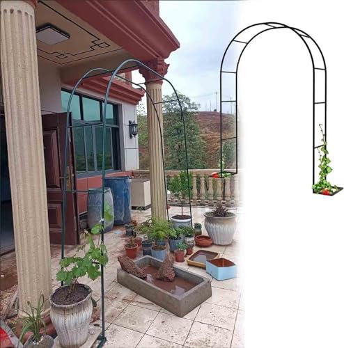 XUJIAY Rankgitter Gartenbogen Rosenbogen Aus Metall Hochzeitsbogen Freistehend Torbogen Rankgitter Für Verschiedene Kletterpflanzen, Laubengang Rankgestell Mit Sockel,120x220x40CM