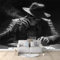 Fototapete Herr Totenkopf Schwarz 200x140 cm Tapete 3D Vlies Wanddeko Wallpaper Wandtapete Dekoration Study Zimmer Wohnzimmer Restaurant Cafe