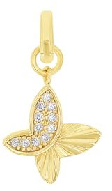 Amor Charm 925 Sterling Silber Damen Charms, mit Zirkonia synth., 2,2 cm, Weiß, Schmetterling, Kommt in Schmuck Geschenk Box, 2038481