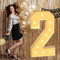 Festzelt-Zahlen, 70 cm, Mosaik, große Zahlen, 2 riesige, leuchtende Zahlen für Ballon, vorgeschnittener Schaumstoffrahmen für 2. Geburtstag, Party, Hochzeit, Hintergrund, Dekoration,