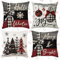 Jiahuade Leinen Dekokissen,4Pcs Kissenbezug Weihnachten,Dekorative Kissenhülle,Kissenhülle Weihnachten,Weihnachten Kissenbezug Rehntier,Kissenbezug Weihnachtsmotiv (D)